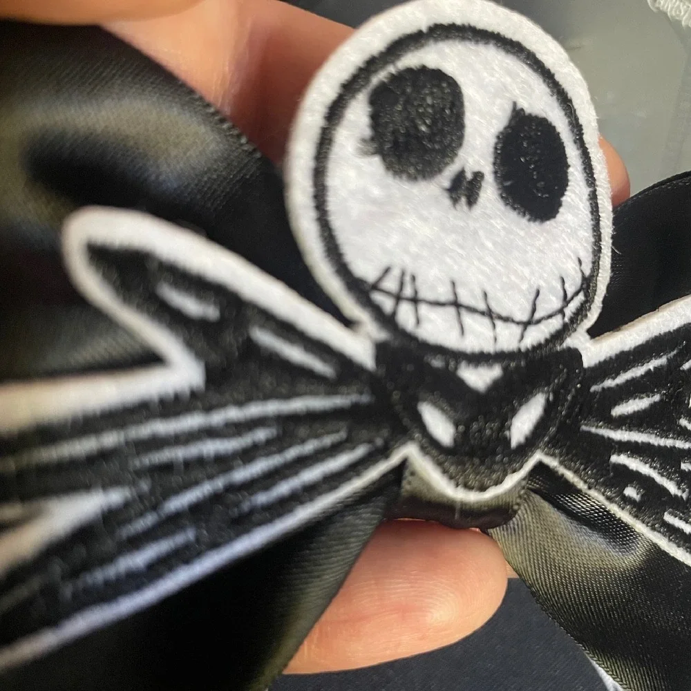Disney Nightmare Before Christmas Jack Skellington satin Hair Clip Bow Halloween